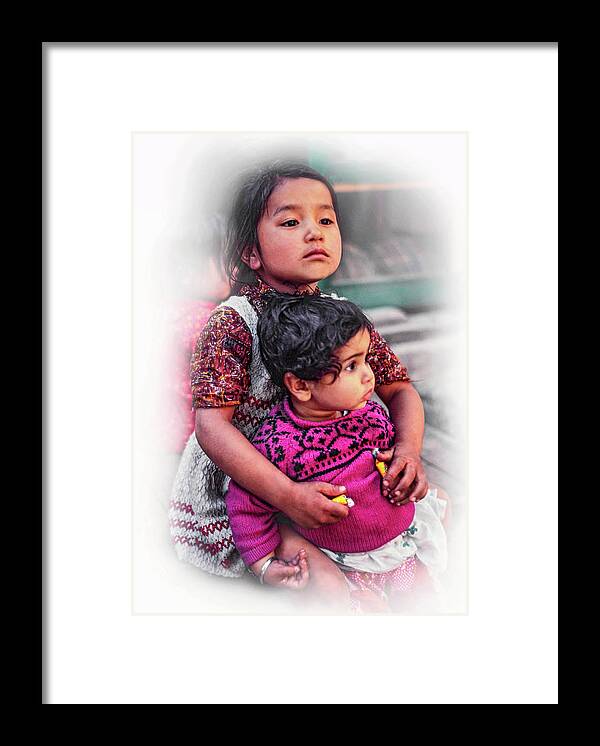 India Framed Print featuring the photograph A Proud Sister - Vignette by Steve Harrington