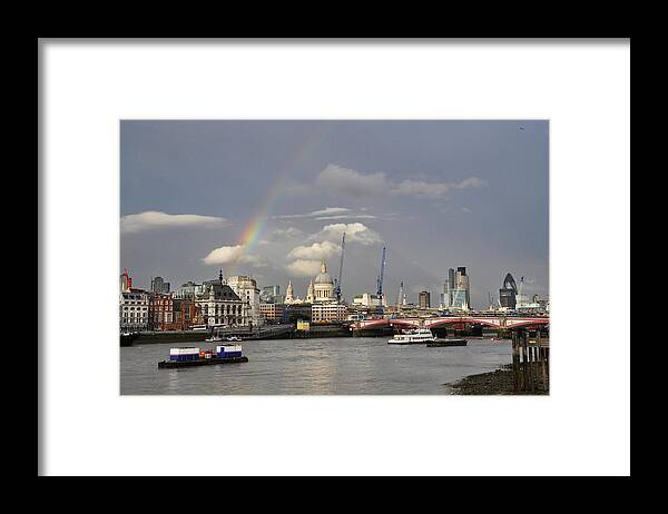 London Framed Print featuring the photograph A rainbow over London by Dutourdumonde Photography