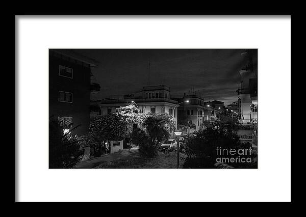 Rome At Night Framed Print featuring the photograph A Roman Street at Night by Perry Rodriguez
