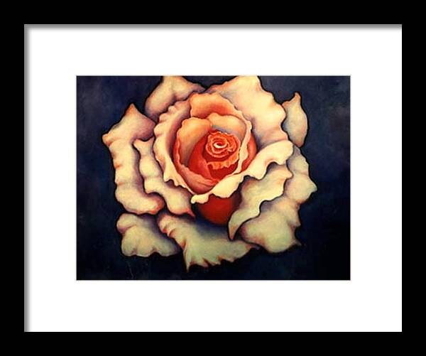 Flower Framed Print featuring the painting A Rose by Jordana Sands