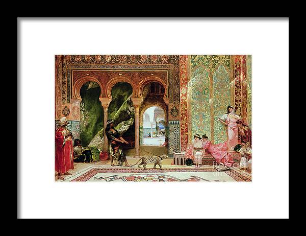 Royal Framed Print featuring the painting A Royal Palace in Morocco by Benjamin Jean Joseph Constant