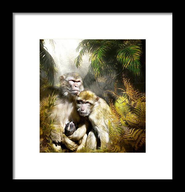 Ape Framed Print featuring the mixed media A Sacred Place by Carol Cavalaris
