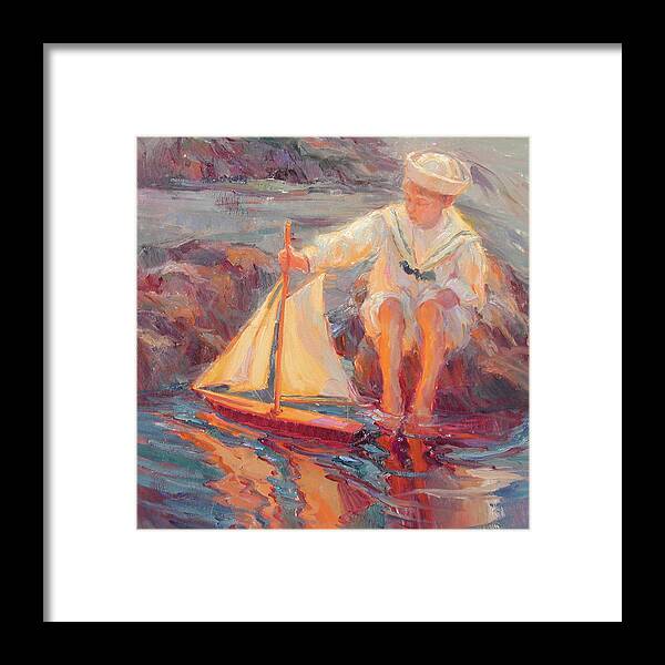 Impressionism Framed Print featuring the painting A Sailor's Delight by Diane Leonard