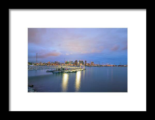 San Diego Framed Print featuring the photograph A San Diego Harbor Night by Joseph S Giacalone