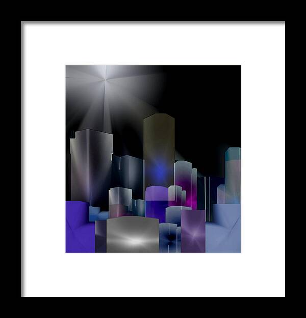 Abstract Framed Print featuring the mixed media A Shining Light by John Krakora