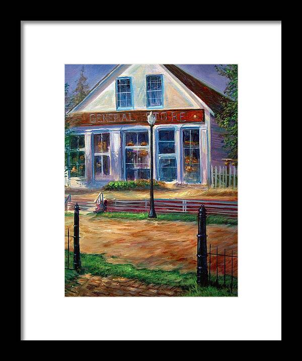 General Store Framed Print featuring the painting A Simpler Time by Tommy Winn