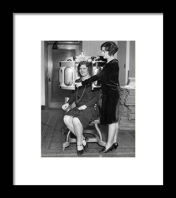 1920s Framed Print featuring the photograph A Skin Peeling Treatment by Underwood Archives