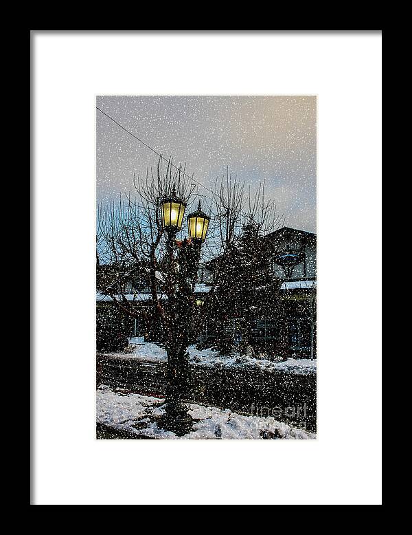 Big Bear Framed Print featuring the photograph A Snowy Christmas at Big Bear by Tommy Anderson