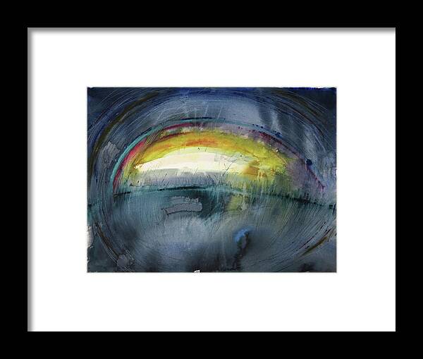 Abstract Framed Print featuring the painting A sort of egg shape thingy by Petra Rau