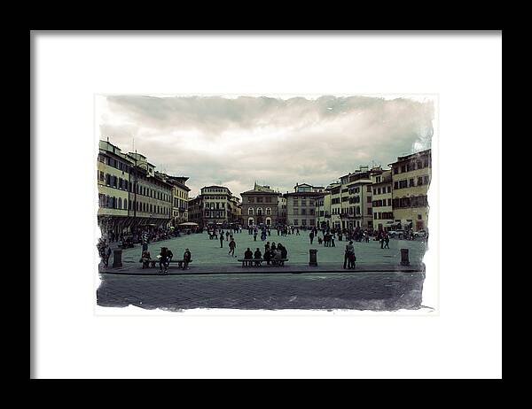 Travel Framed Print featuring the photograph A Square in Florence Italy by Wade Brooks