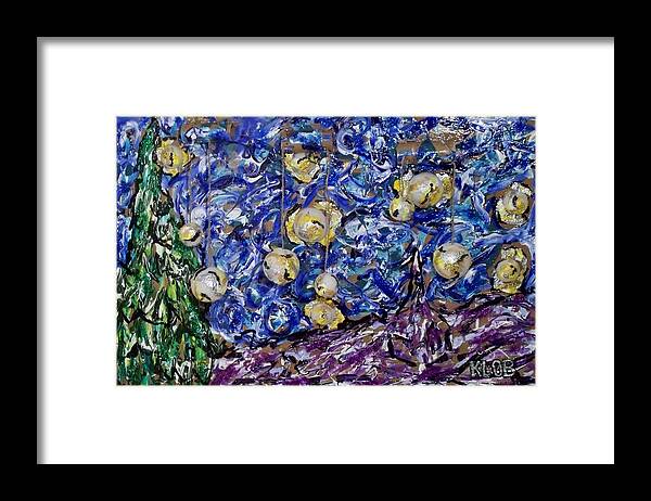 Starry Night Framed Print featuring the painting A Starry Evening in 2016 figurative departure by Kevin OBrien
