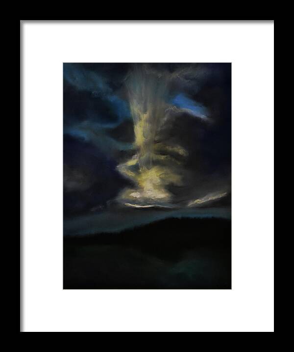 Clouds Framed Print featuring the pastel A Storm is Coming by Dave Griffiths