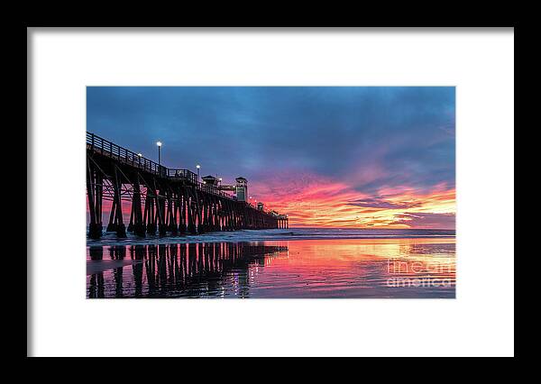 Beach Framed Print featuring the photograph A Stunning Sunset in Oceanside by David Levin
