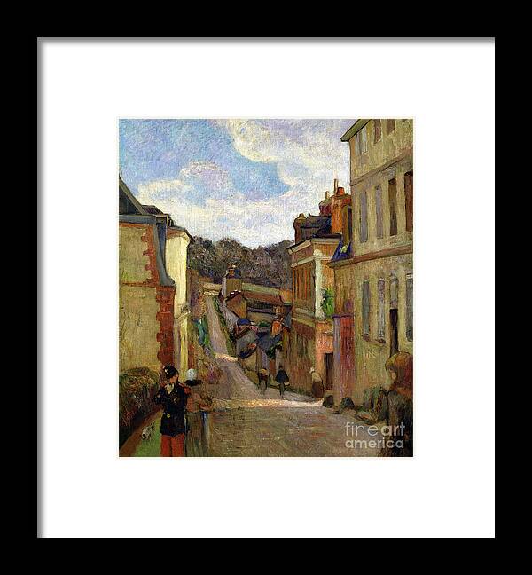 A Suburban Street Framed Print featuring the painting A Suburban Street by Paul Gauguin