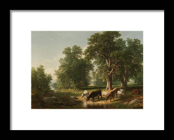 Asher Brown Durand Framed Print featuring the painting A Summer Afternoon by Asher Brown Durand