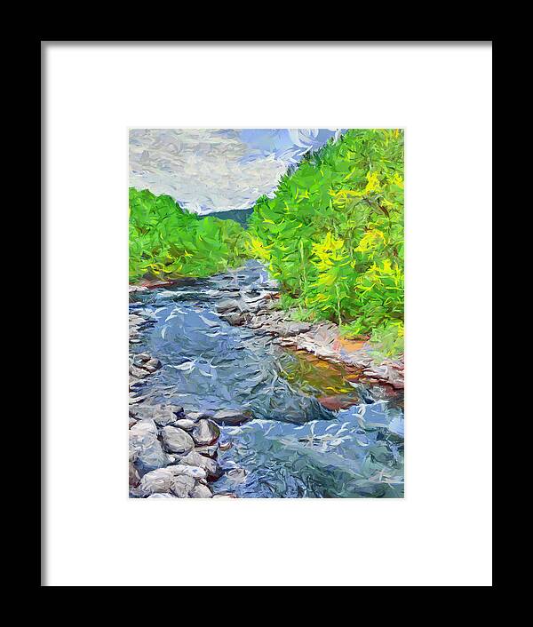 Colorado Framed Print featuring the digital art A summer morning on the Eagle River by Digital Photographic Arts