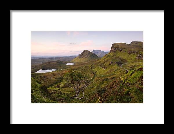 Skye Framed Print featuring the photograph A summers dawn view of the Trotternish ridge by Stephen Taylor