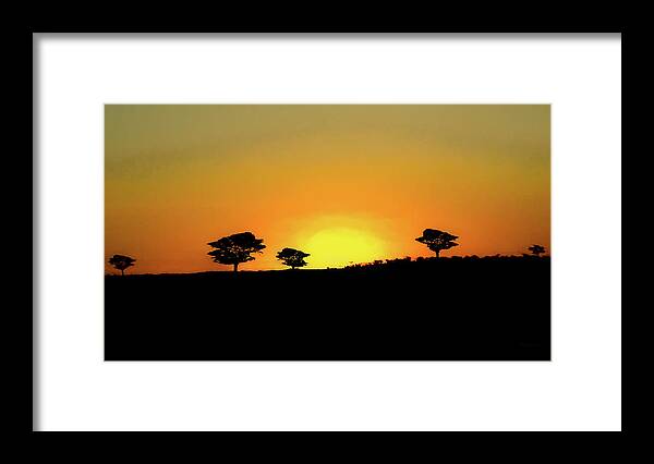 Sunset Framed Print featuring the digital art A Sunset in Namibia by Ernest Echols