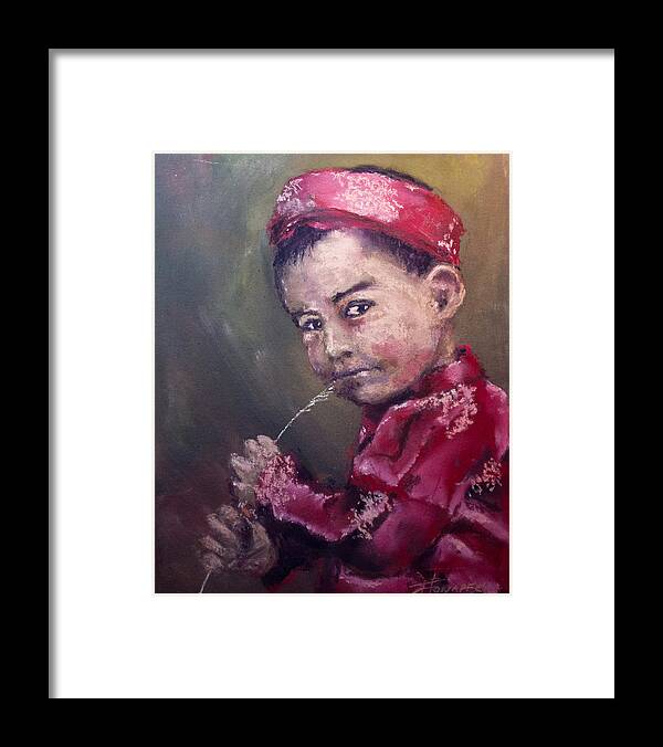 Vietnamese Framed Print featuring the pastel A Taste Of Royalty by Jim Fronapfel