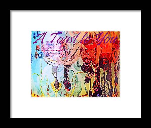 Abstract Framed Print featuring the photograph A Toast to You Greeting Card by Sharon Williams Eng