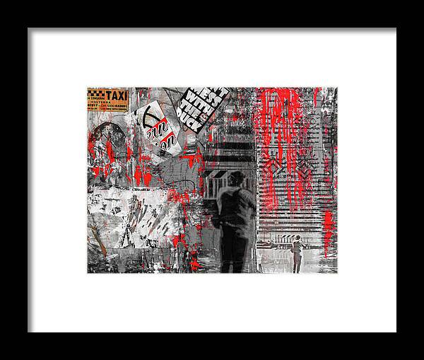 Collage Framed Print featuring the digital art A tourist in Italy by Gabi Hampe