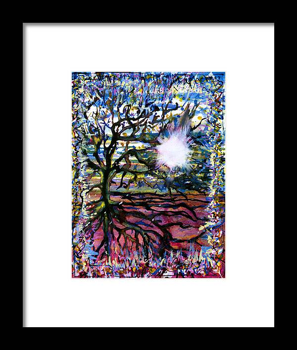 Abstract Framed Print featuring the painting A Tree in the Country for Shitao by Tom Hefko
