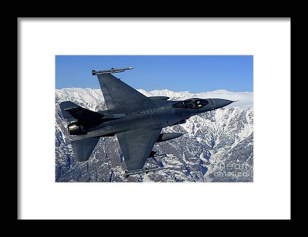 Afghanistan Framed Print featuring the photograph A U.s. Air Force F-16 Fighting Falcon by Stocktrek Images