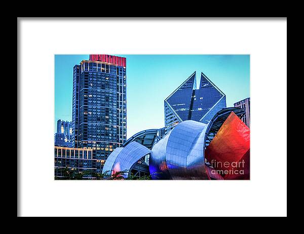 Chicago Framed Print featuring the photograph A View from Millenium Park at Dusk by David Levin