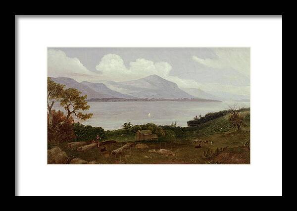 A View Of Lake George At Bolton Framed Print featuring the painting A View of Lake George at Bolton by Henry Warren