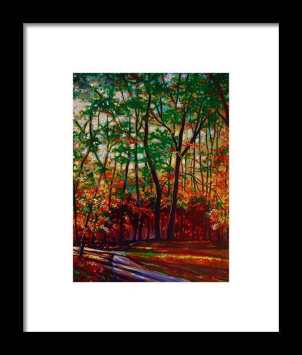 Landscape Framed Print featuring the painting A Walk In The Park by Emery Franklin