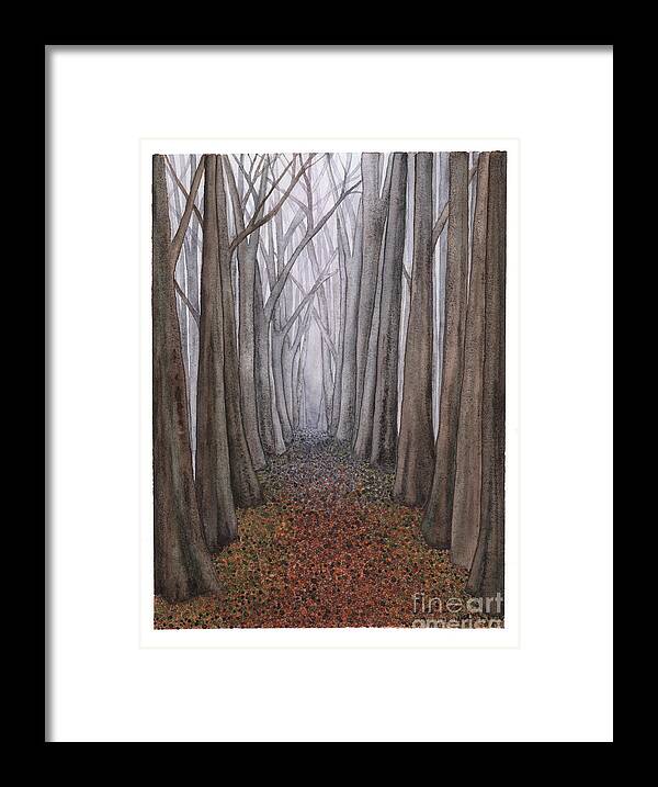 Forest Framed Print featuring the painting A Walk in the Woods by Hilda Wagner