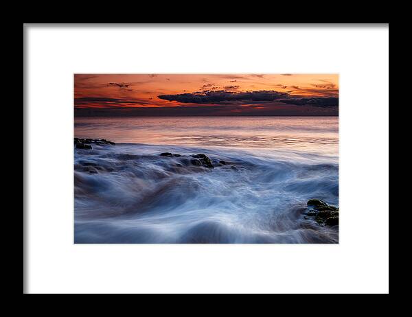 Sunset Framed Print featuring the photograph A Wave At Sunset by Robert Caddy