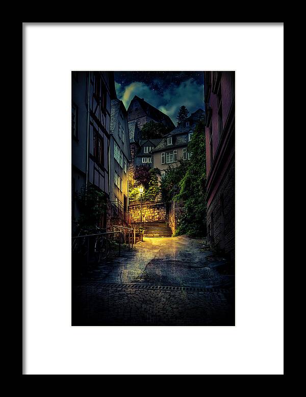 Marburg Framed Print featuring the photograph A Wet Evening in Marburg by David Morefield