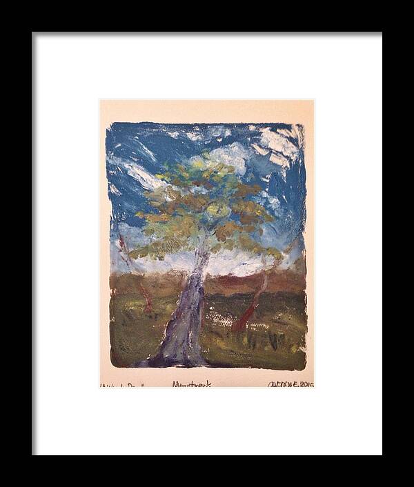 Landscape Framed Print featuring the painting A Windy Day by Angela Weddle