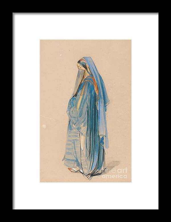 John Frederick Lewis - A Young Turkish Woman Framed Print featuring the painting A Young Turkish Woman by Celestial Images