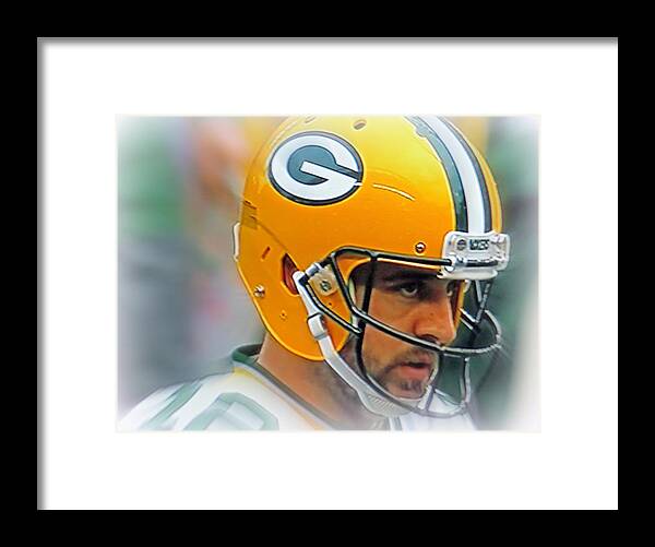 Aaron Rodgers Framed Print featuring the photograph Aaron Rodgers by Kay Novy