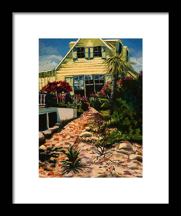 Painting Framed Print featuring the painting Abacos Hill House by Julianne Felton