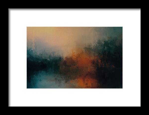 Jai Johnson Framed Print featuring the painting Abandoned At Sea Abstract Painting by Jai Johnson