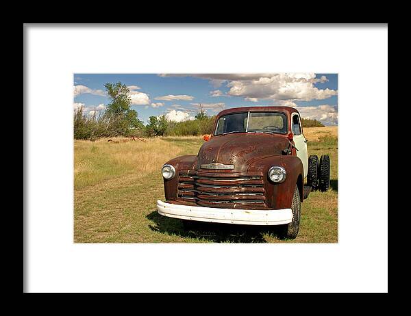 Chevy Framed Print featuring the photograph Abandoned Chevy by Inge Riis McDonald