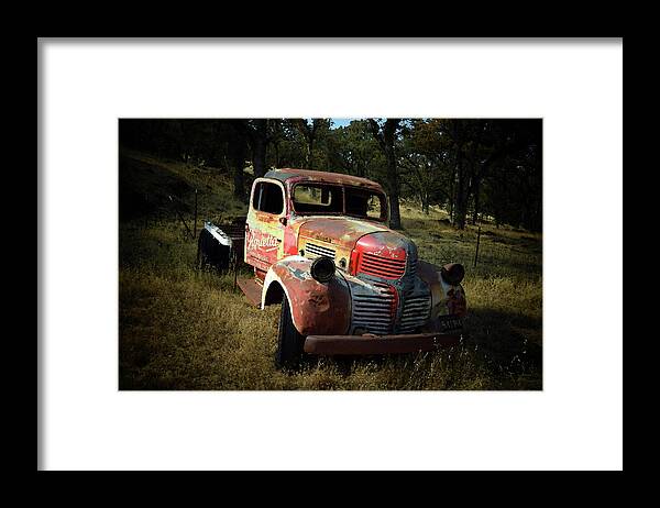 Abandoned Dodge Truck Framed Print featuring the photograph Abandoned Dodge Truck Watercolor by Frank Wilson