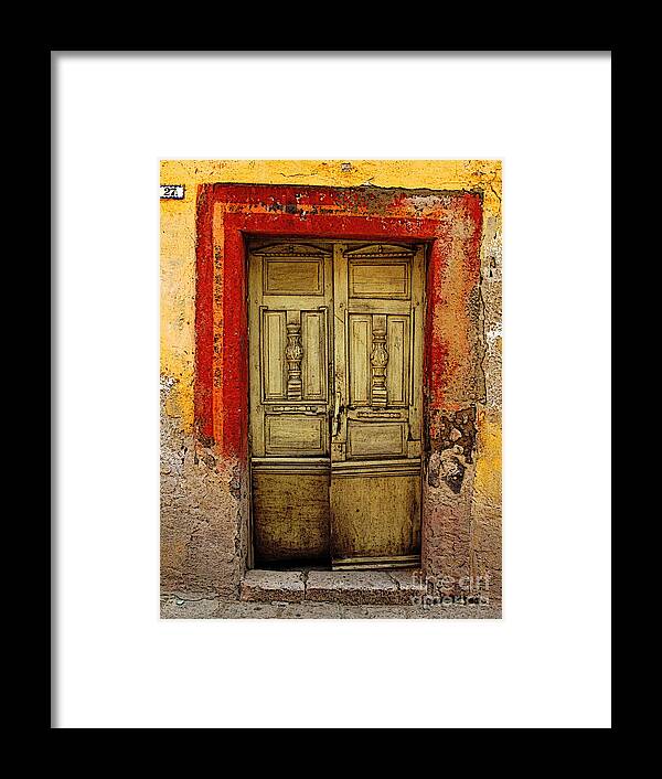 Darian Day Framed Print featuring the photograph Abandoned Green Door 1 by Mexicolors Art Photography