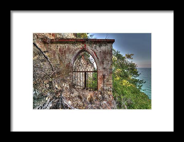 Cancello Framed Print featuring the photograph Abandoned Places IRON GATE OVER THE SEA - CANCELLATA SUL MARE CASTELLO BORELLI BORGHETTO S SPIRITO by Enrico Pelos