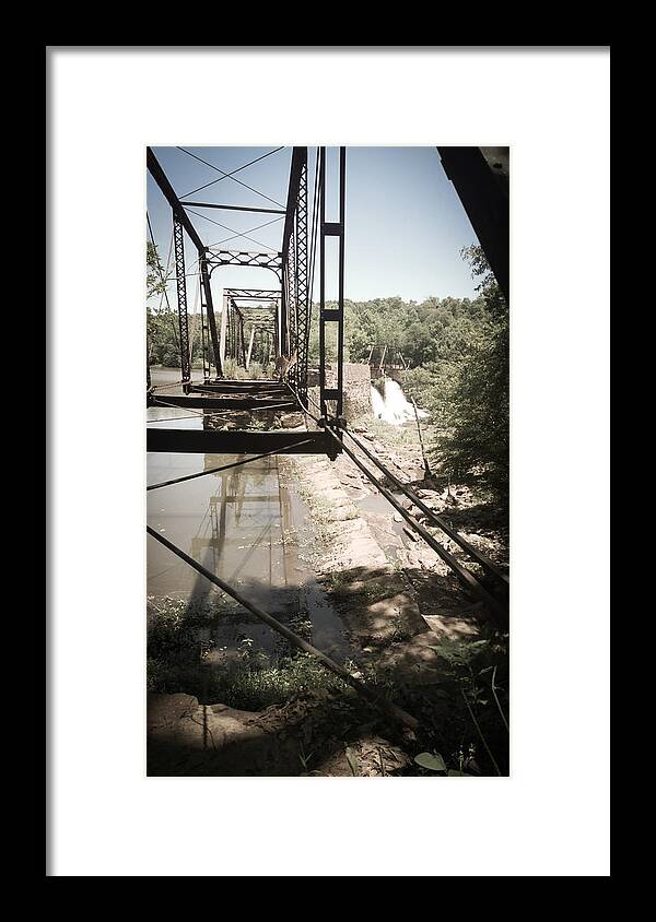 Kelly Hazel Framed Print featuring the photograph Abandoned Railroad Trestle Bridge Study in Perspective II by Kelly Hazel