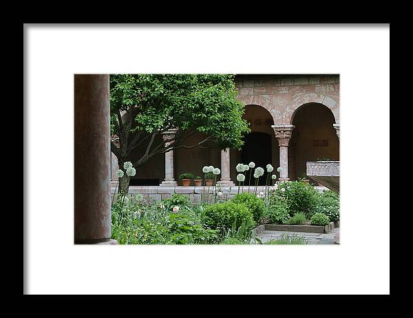 Card Framed Print featuring the digital art Abbey in Spring by Yvonne Wright