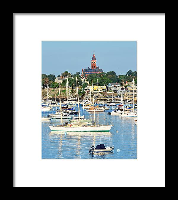 Marblehead Framed Print featuring the photograph Abbot Hall over Marblehead Harbor From Chandler Hovey Park by Toby McGuire