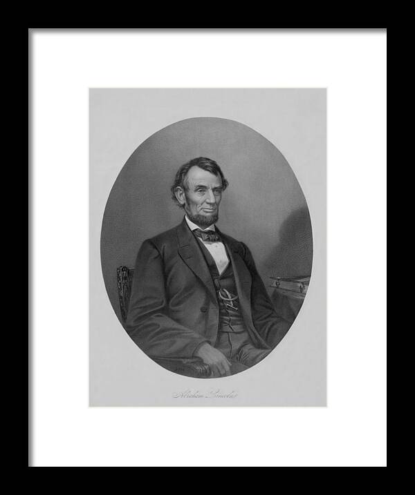 Abraham Lincoln Framed Print featuring the drawing Abraham Lincoln #1 by War Is Hell Store