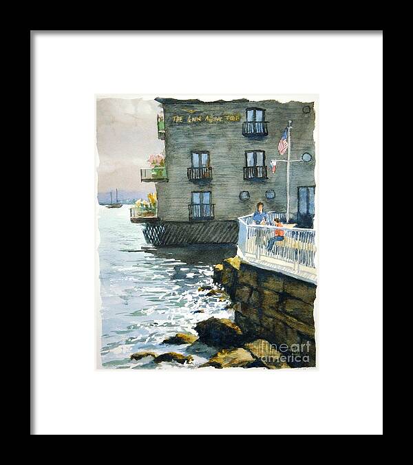 Landscape Framed Print featuring the painting Above Tide Hotel by John West