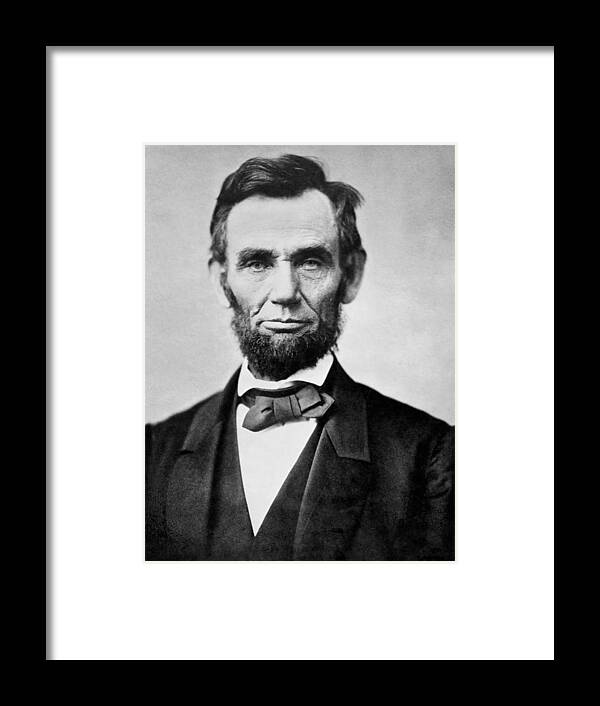 abraham Lincoln Framed Print featuring the photograph Abraham Lincoln - portrait by International Images