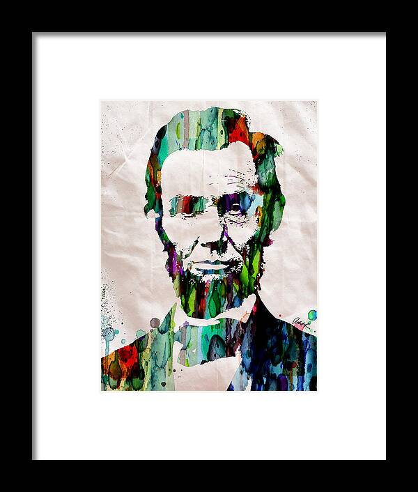 Abraham Framed Print featuring the painting Abraham Lincoln Art Watercolor by Robert R Splashy Art Abstract Paintings