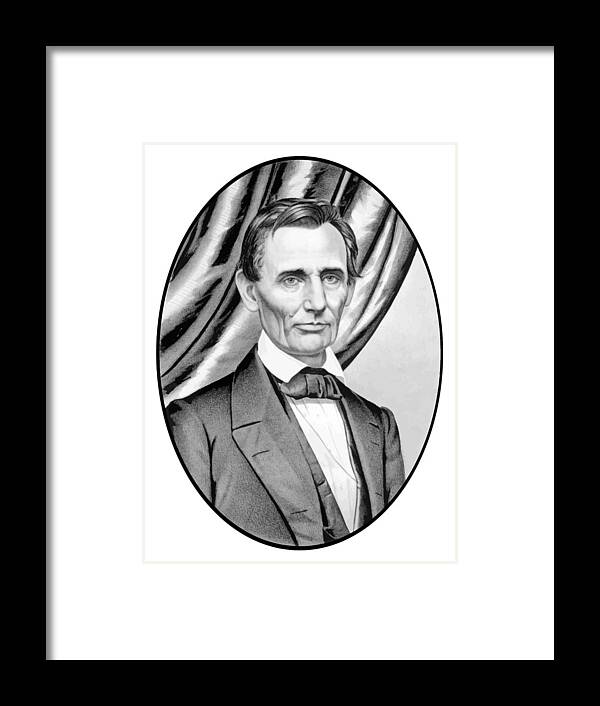 Abraham Lincoln Framed Print featuring the painting Abraham Lincoln Circa 1860 by War Is Hell Store